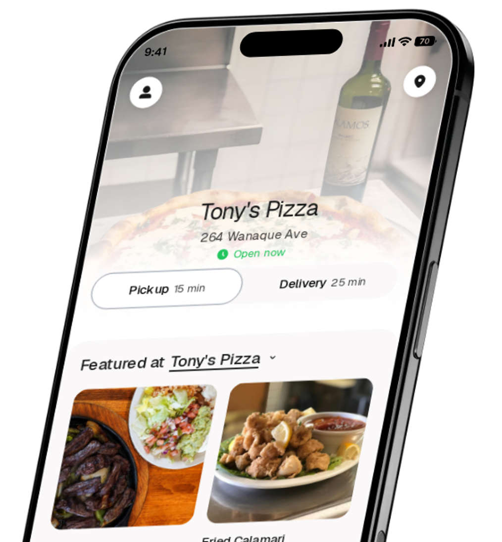 Tony's Pizza app preview